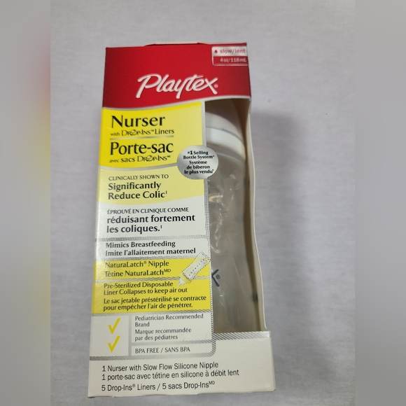 Playtex Nurser with Drop-Ins Liners Naturalatch Nipple Pre-Sterilized x4 Bottles - Picture 2 of 4